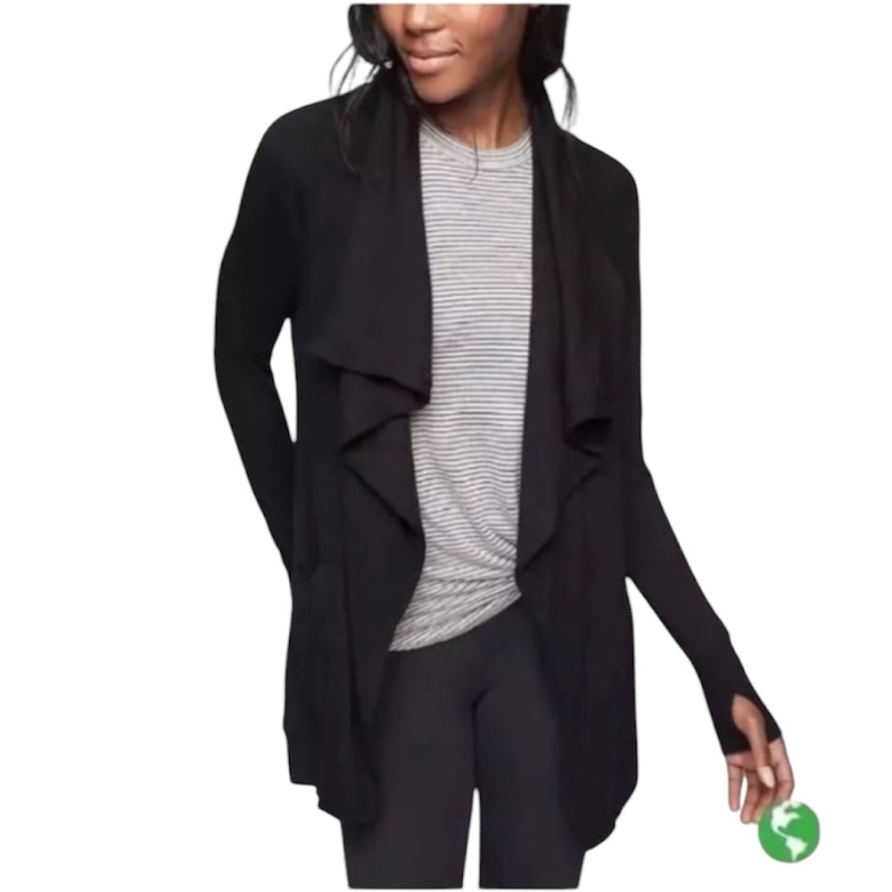 Athleta Studio Wrap Black Cardigan XL - Picture 3 of 16